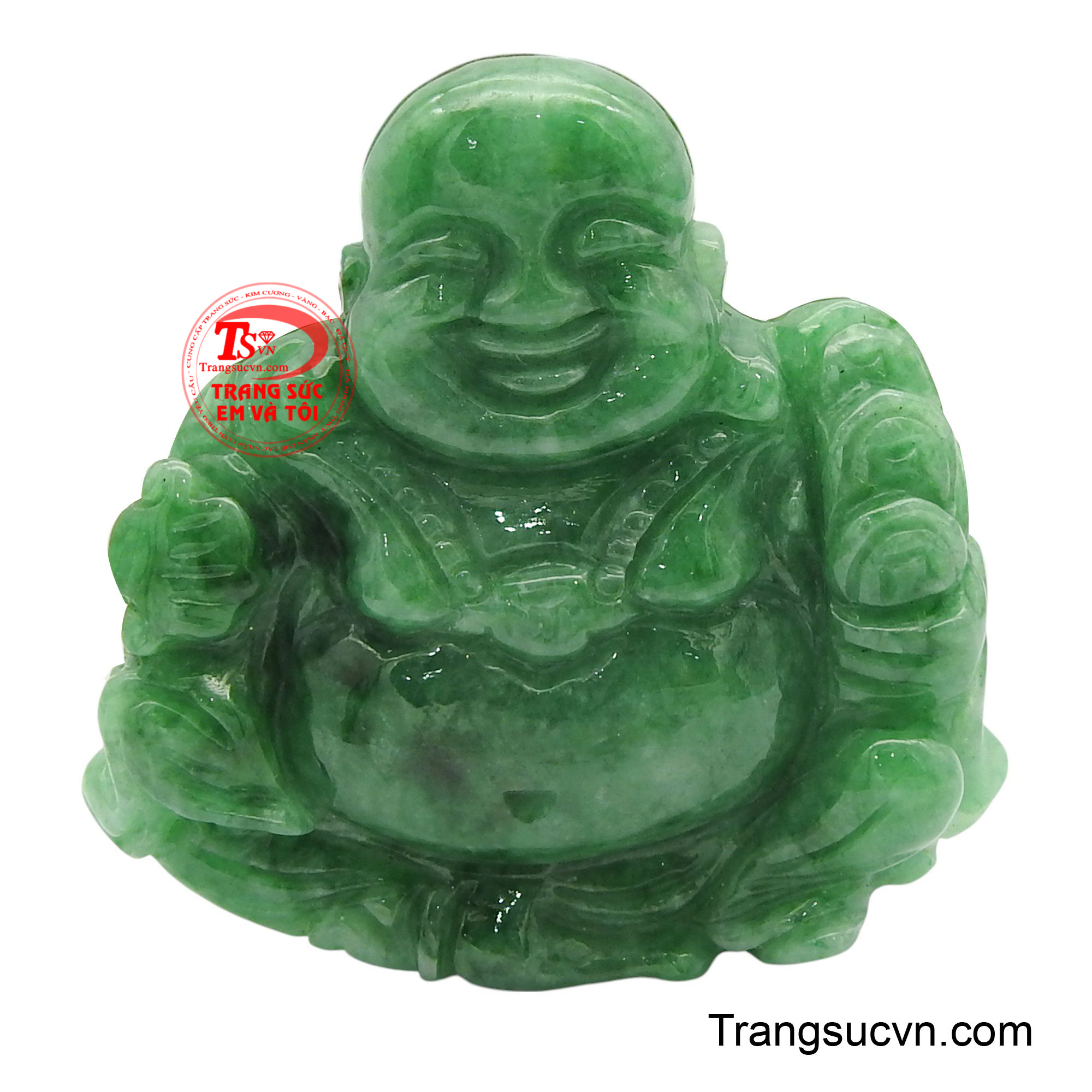 Mặt phật Di Lặc ngọc bình an với nụ cười từ bi và ánh mắt hiền hòa, là hiện thân của sự tĩnh lặng và thanh thản.