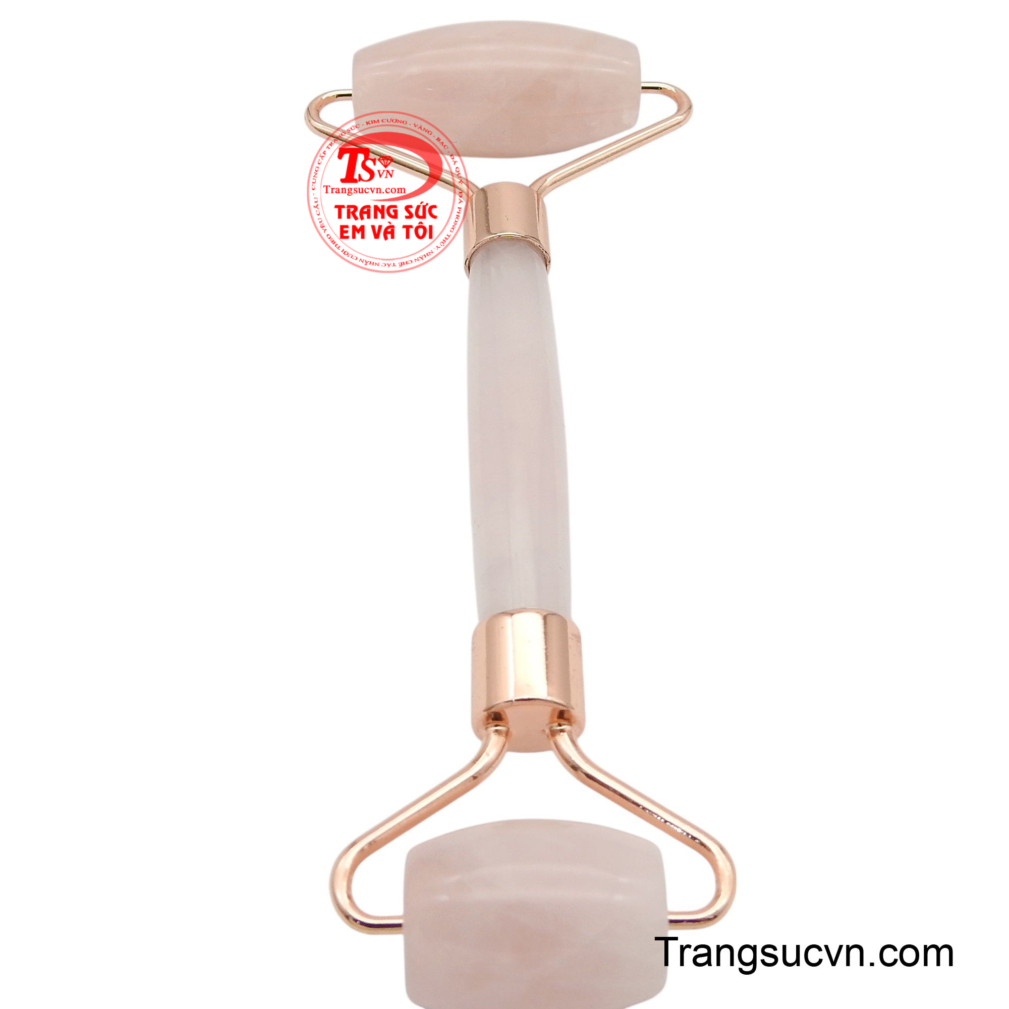 Thanh lăn mặt thạch anh hồng mang theo năng lượng dịu dàng của tình yêu và sự chữa lành.