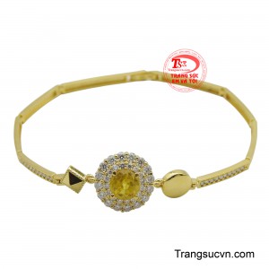 Lắc tay vàng 18k gắn đá Sapphire