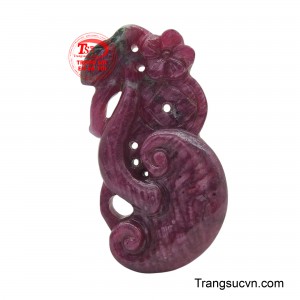 Mặt dây Ruby chạm khắc tinh xảo