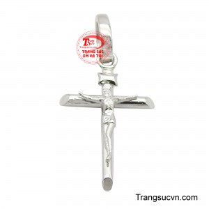 Chất liệu vàng trắng sáng bóng, thanh thoát, làm nổi bật đường nét trang nghiêm của biểu tượng.