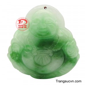 Mặt ngọc Di Lặc phước lành với nụ cười hiền hậu và ánh mắt từ bi, là hiện thân của sự an lạc và may mắn.