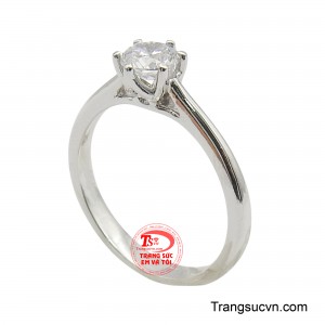 Nhẫn nữ vàng trắng 10k đơn giản