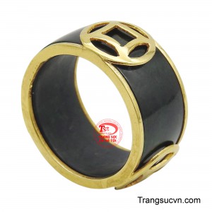 Nhẫn ngọc bọc vàng 14k