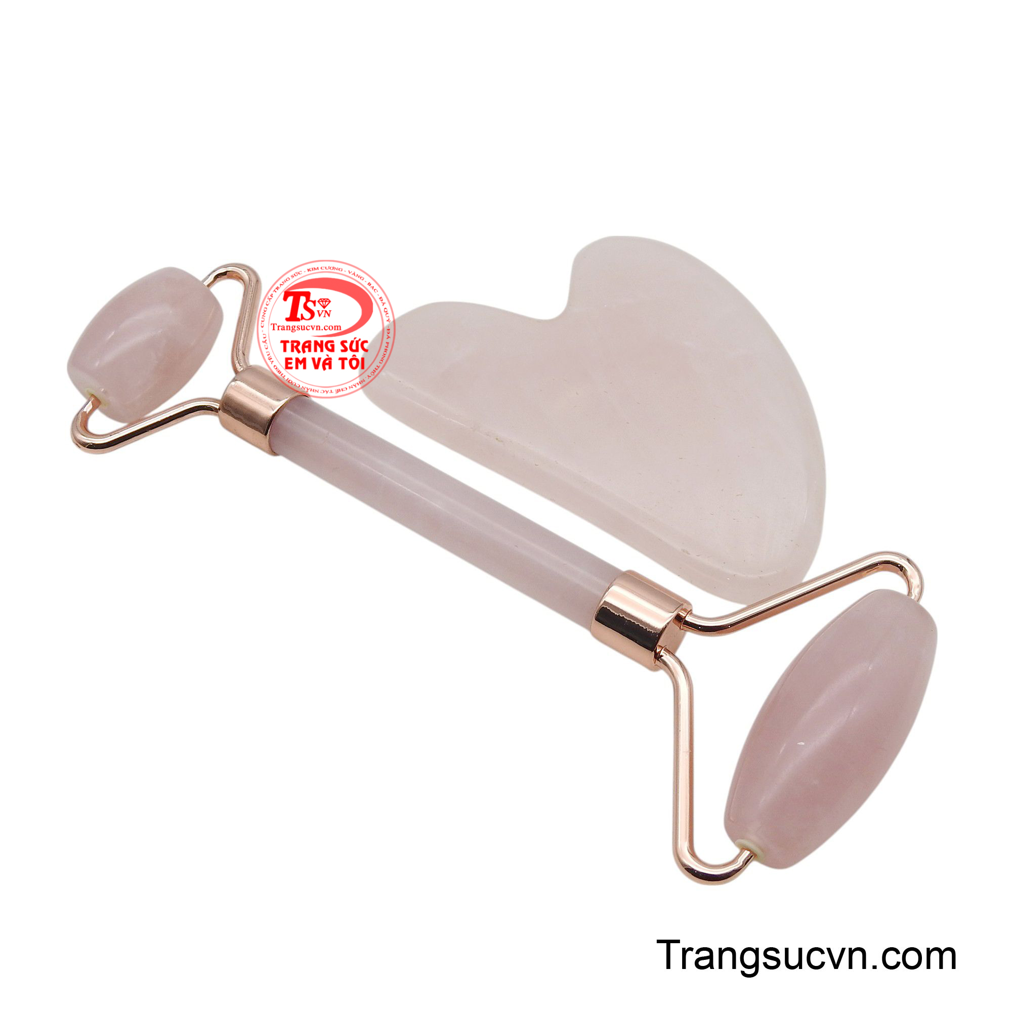 Đá thạch anh hồng hình trái tim được thiết kế ôm sát đường nét khuôn mặt, giúp nâng cơ, định hình và giảm nếp nhăn.