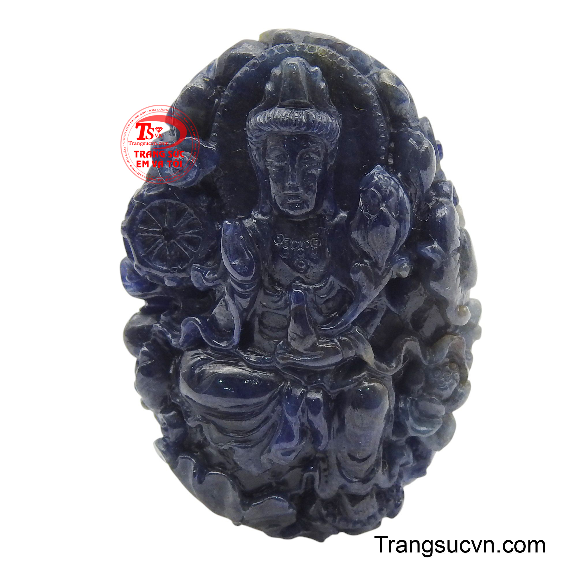 Mặt Quan Âm Bồ Tát Sapphire này là hiện thân của lòng từ bi vô hạn và sự giác ngộ.