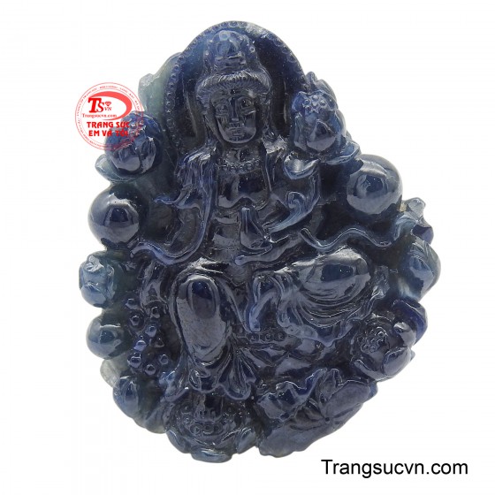 Mặt quan âm sapphire lam