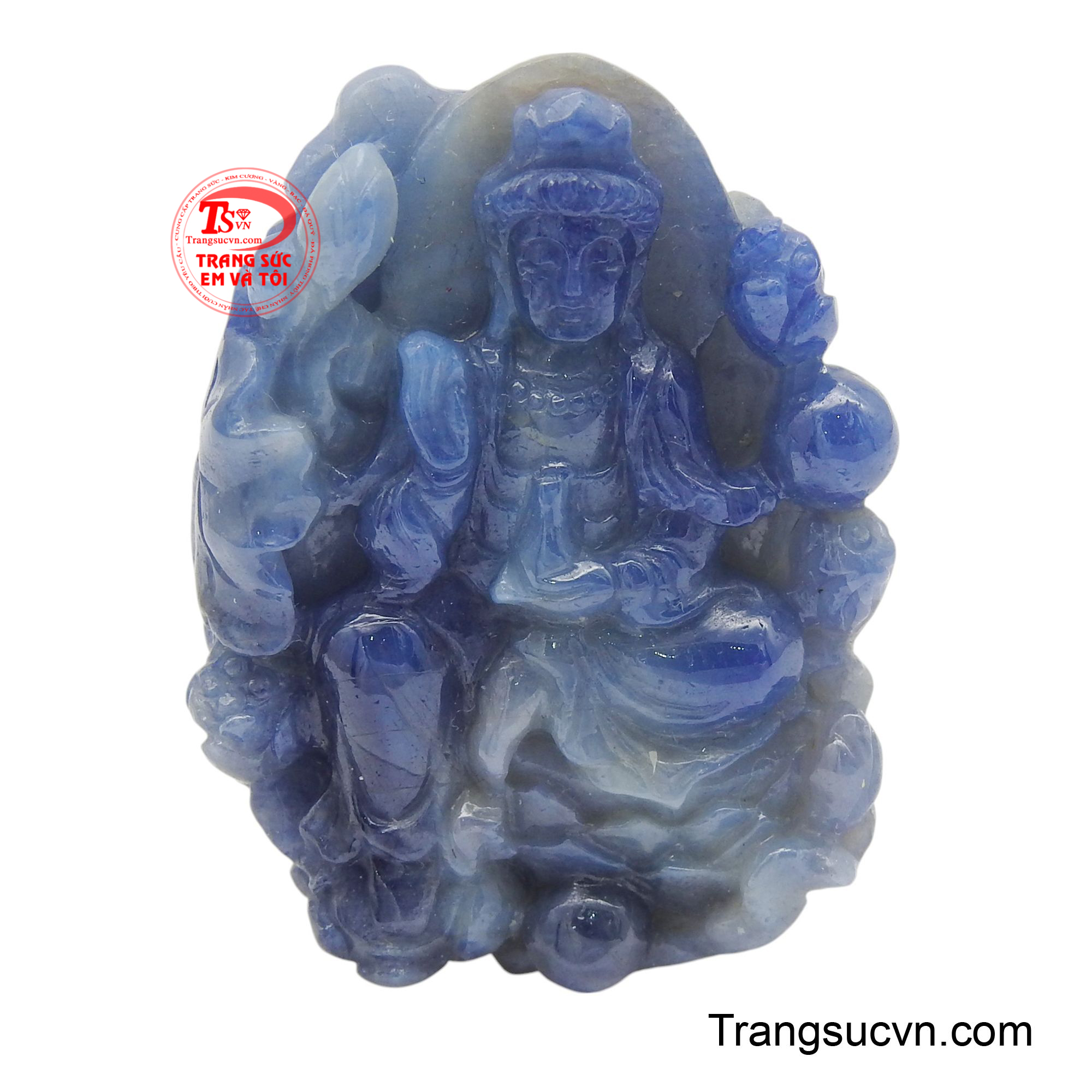 Mặt Sapphire Phật Thích Ca Mâu Ni được chế tác từ sapphire tự nhiên, tôn vinh vẻ giác ngộ và thanh tịnh viên mãn.