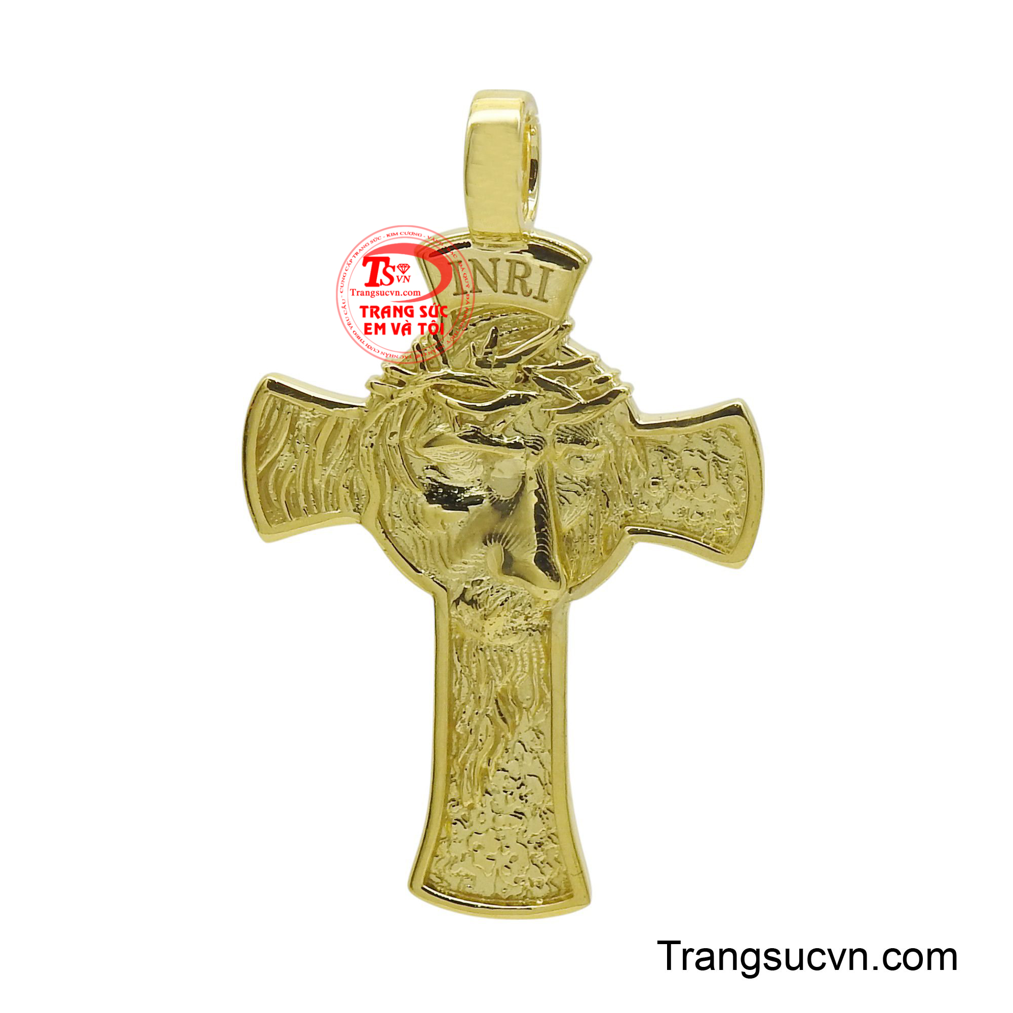 Mặt thánh giá vàng 18K cầu nguyện là biểu tượng của đức tin và lòng thành kính sâu sắc.