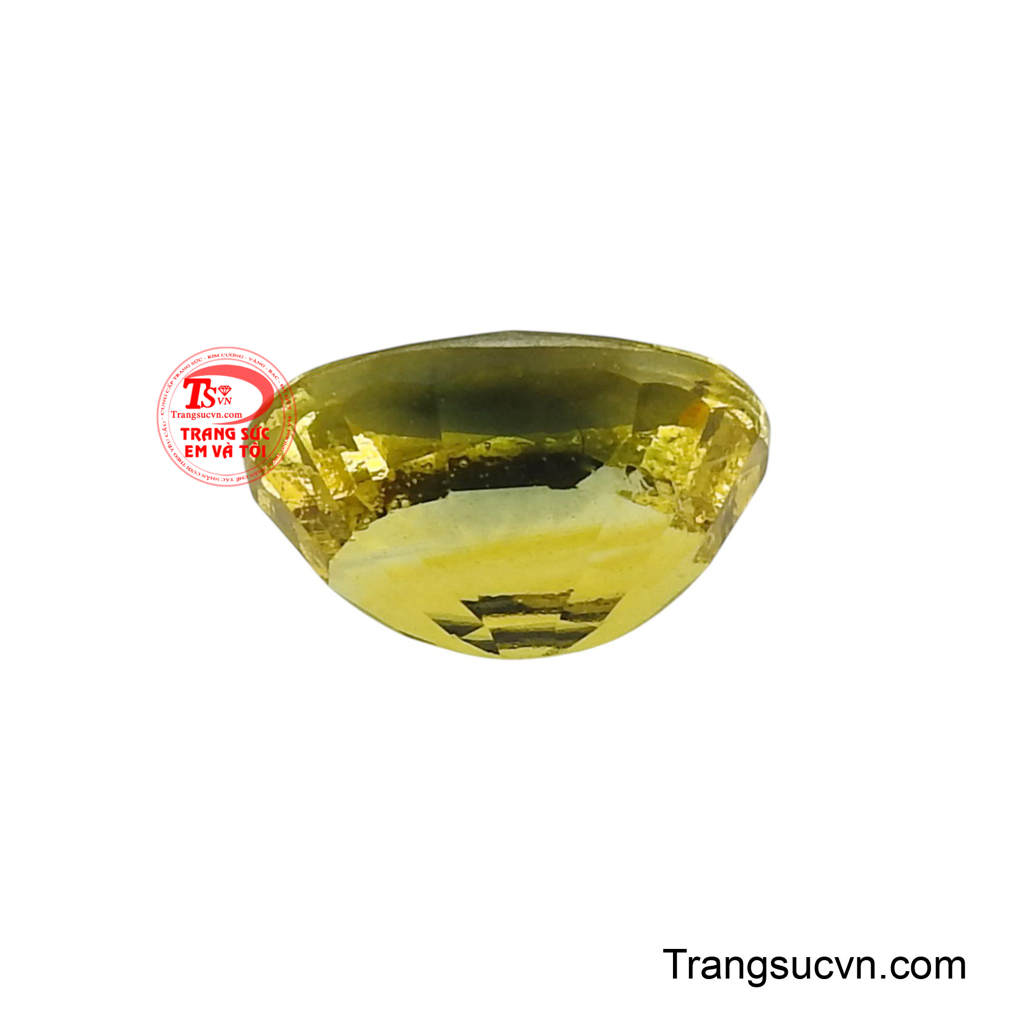 Viên sapphire vàng trong suốt nhận thiết kế và chế tác theo yêu cầu.