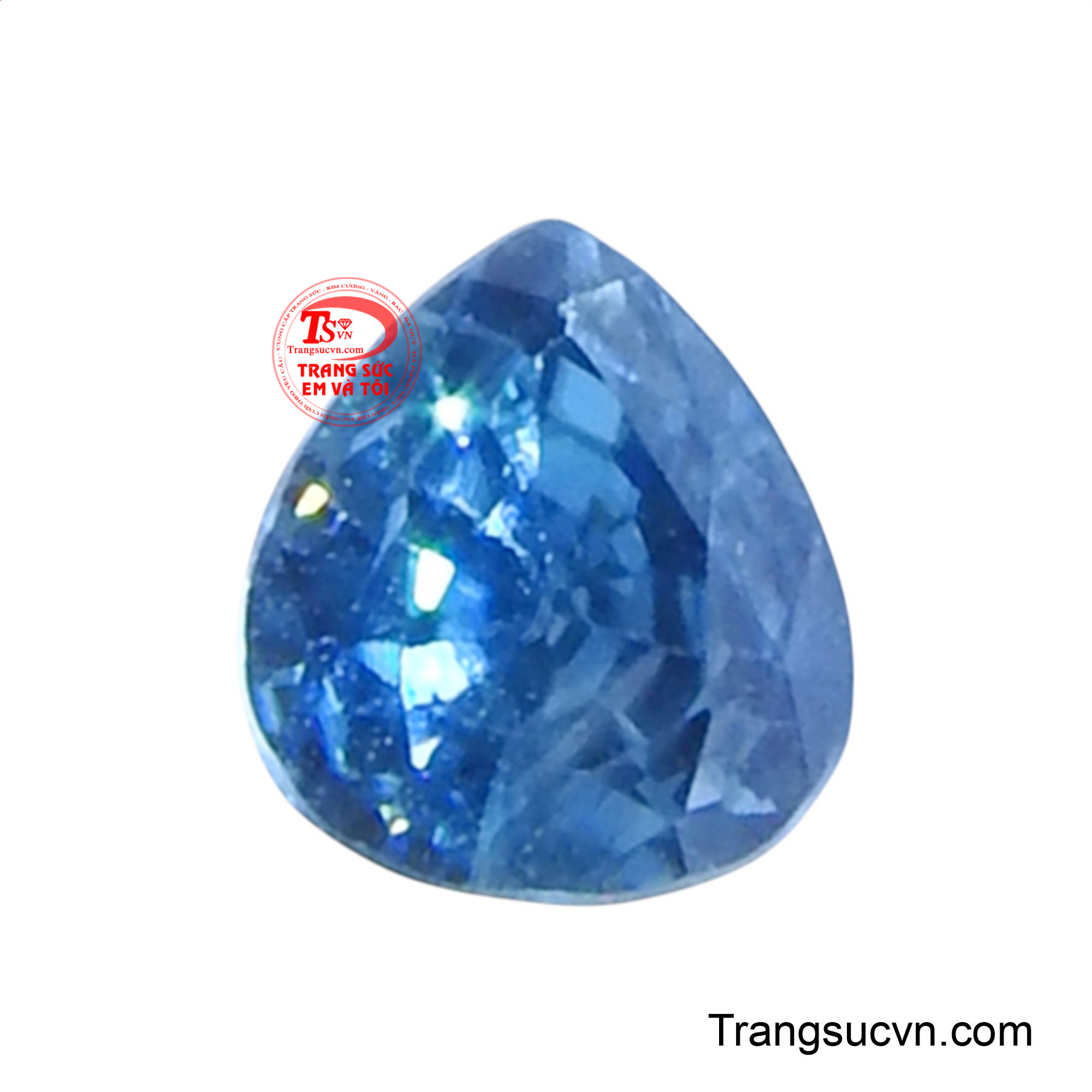 Viên Zircon thiên nhiên đẹp tỏa sáng với sắc xanh đại dương sâu thẳm, phảng phất ánh lục bảo cuốn hút.