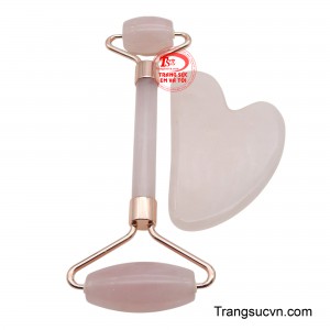 Bộ thanh lăn mặt thạch anh hồng được chế tác từ thạch anh hồng tự nhiên, mang đến giải pháp chăm sóc da mặt hiệu quả và thư giãn. 