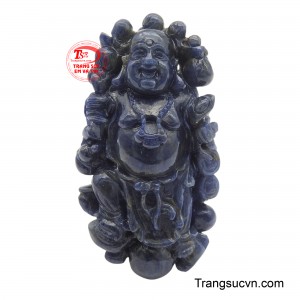 Mặt dây chuyền Phật Di Lặc Sapphire được chế tác từ đá sapphire tự nhiên, toát lên vẻ đẹp thanh lịch với sắc xanh lam sâu thẳm.