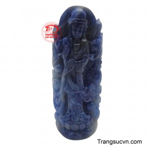 Mặt dây Phật quan âm đá Saphire