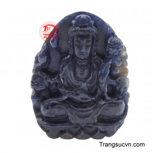 Mặt dây sapphire quan âm may mắn