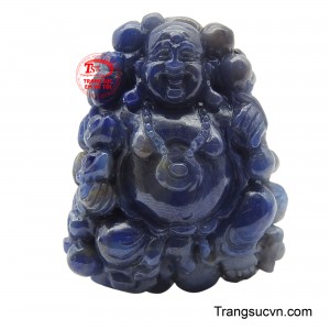 Mặt Phật Di Lặc Saphir vượng khí với sắc xanh thẳm quyến rũ, mặt dây chuyền Đức Phật Di Lặc này là biểu tượng mạnh mẽ của vượng khí và năng lượng tích cực.