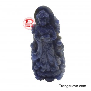 Mặt Phật Dược Sư sapphire thiên nhiên