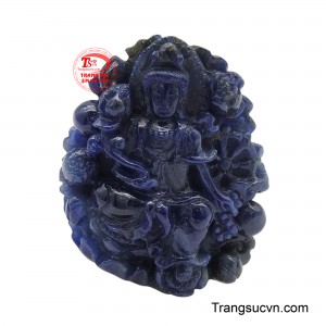 Mặt phật quan âm đá Sapphire đẹp