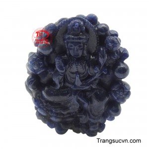Mặt Phật Quan Âm sapphire thiên nhiên đẹp