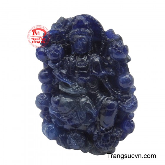 Mặt dây chuyền Quan Âm Sapphire tự nhiên