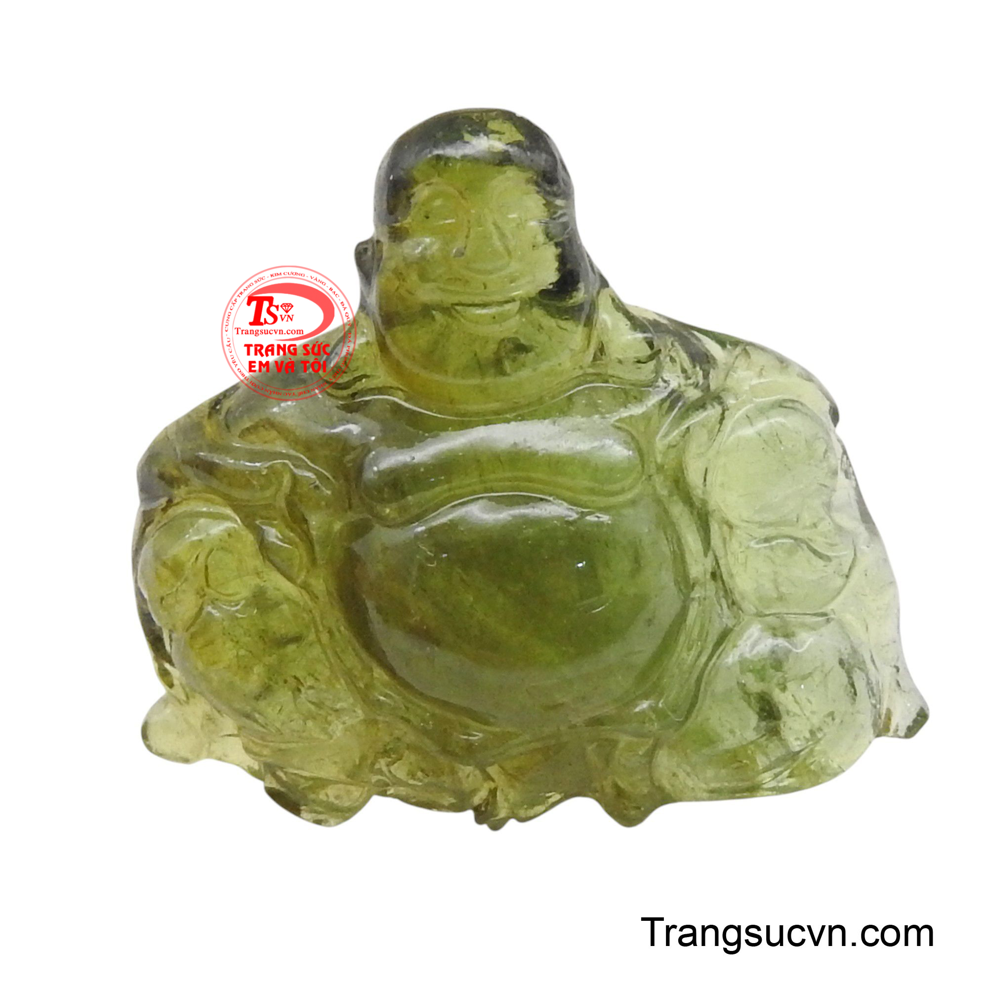 Mặt Di Lặc Tourmaline tài lộc được chế tác từ đá Tourmaline xanh quý hiếm, toát lên vẻ an lạc và phúc hậu.