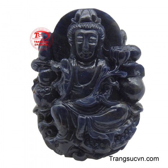 Mặt Quan Âm sapphire từ bi