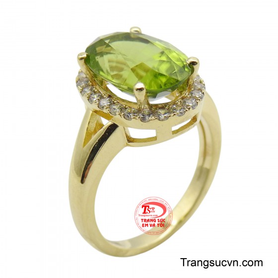 Nhẫn nữ Peridot kiêu sa vàng 10K