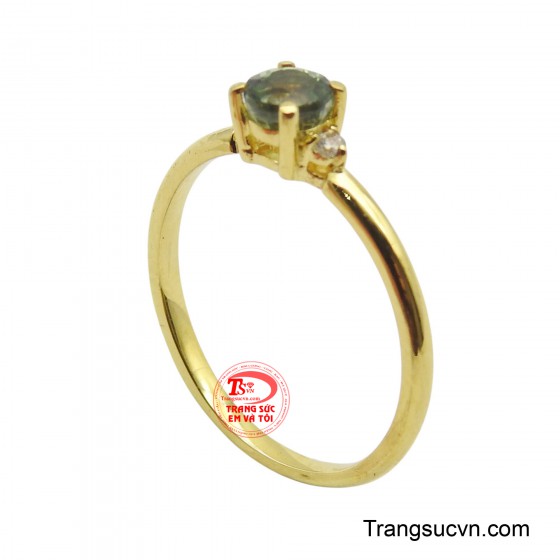 Nhẫn nữ Sapphire lục nhỏ xinh