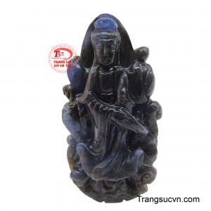 Mặt đá Sapphire Quan Âm Bồ Tát an lạc