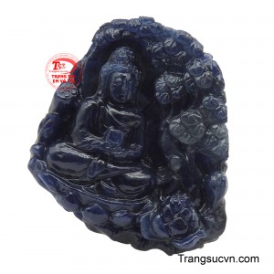 Mặt Phật A Di Đà Sapphire thiên nhiên
