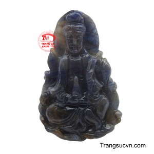 Mặt Phật Bà Quan Âm bình an đá Sapphire