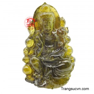 Mặt Quan Âm đá Tourmaline