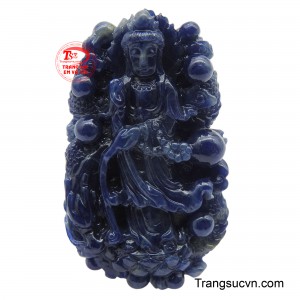 Mặt Sapphire thiên nhiên Quan Âm Bồ Tát