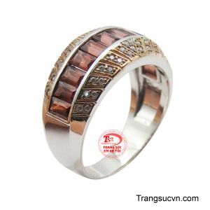 Sắc đỏ nâu ấm áp của những viên đá Garnet được sắp xếp hài hòa, tạo thành một dải lấp lánh cuốn hút.