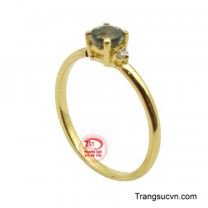 Nhẫn nữ Sapphire lục nhỏ xinh