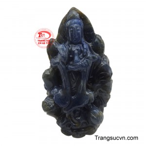 Quan Âm Bồ Tát đá Sapphire tự nhiên