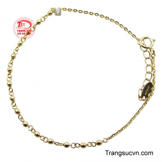 Lắc tay nữ vàng 10K đơn giản