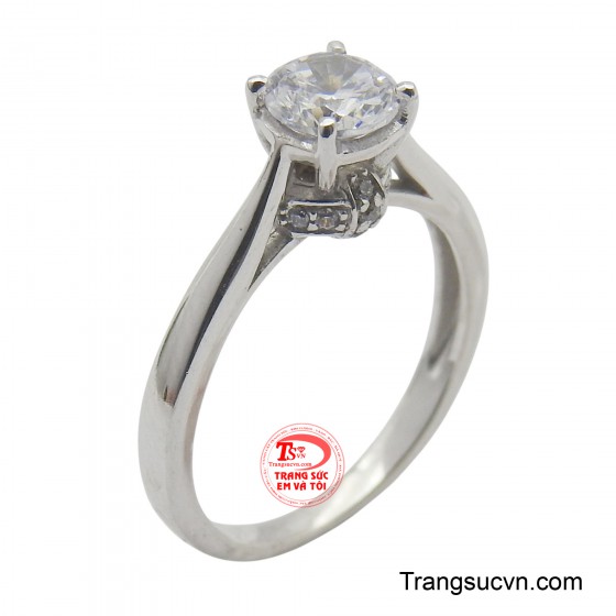 Nhẫn nữ vàng trắng đơn giản