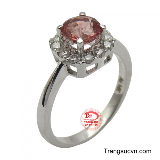 Nhẫn vàng 14K gắn đá Spinel