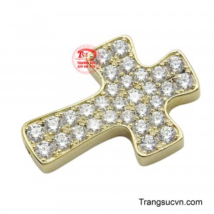 Từng viên đá lấp lánh được đính tỉ mỉ trên bề mặt, toát lên vẻ trang nghiêm và thanh khiết.