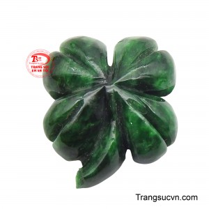 Mặt Ngọc Jadeit cỏ bốn lá may mắn