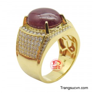 Nhẫn nam Ruby vàng 14K đẹp