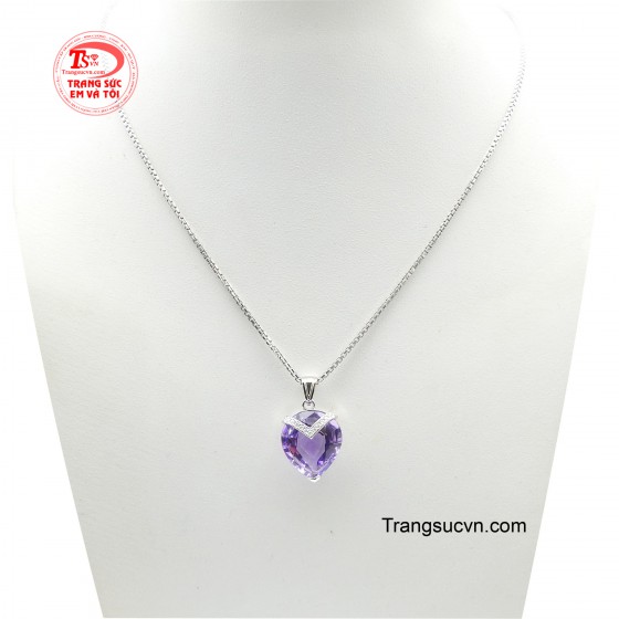 Bộ dây chuyền thạch anh tím vàng 18k