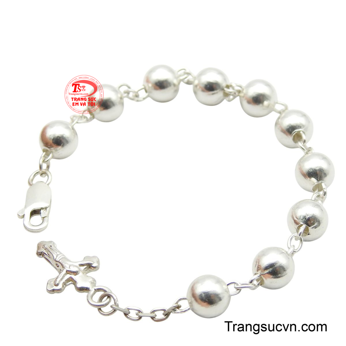 Chuỗi mân côi bạc đẹp cầu nguyện mang ý nghĩa tâm linh sâu sắc, mô phỏng chuỗi tràng hạt Mân Côi.