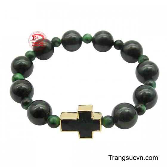 Chuỗi Ngọc thánh giá bọc vàng 18K