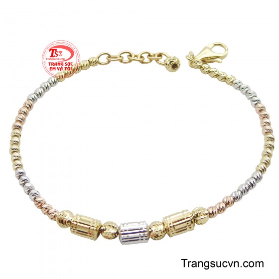 Lắc tay nữ bi vàng ý 18K