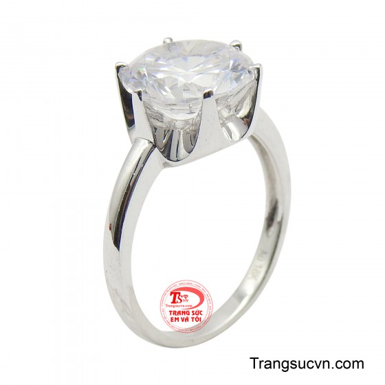 Nhẫn  nữ vàng trắng gắn đá