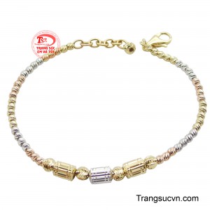 Lắc tay nữ bi vàng ý 18K
