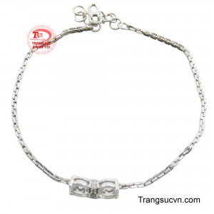 Lắc tay vàng trắng 18K cho nữ