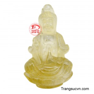 Mặt phật bà thạch anh vàng đẹp
